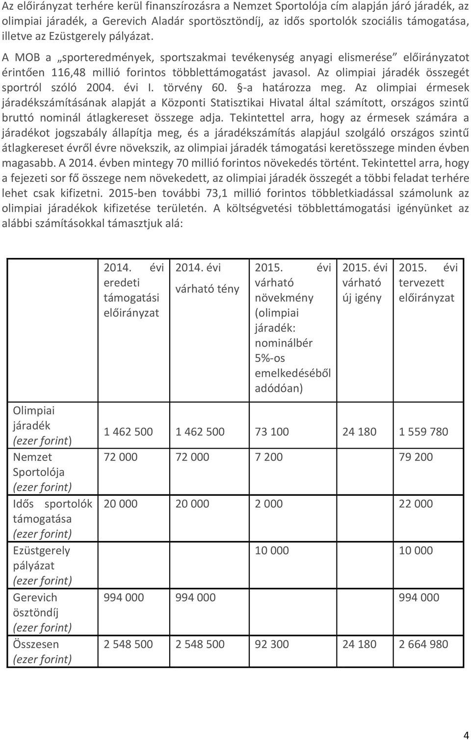 törvény 60. -a határozza meg. Az olimpiai érmesek járadékszámításának alapját a Központi Statisztikai Hivatal által számított, országos szintű bruttó nominál átlagkereset összege adja.