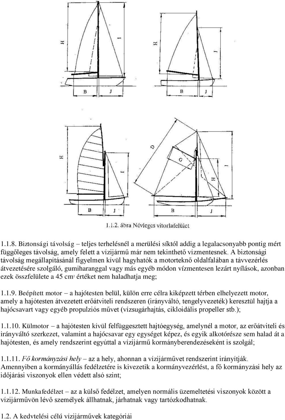 ezek összfelülete a 45 cm 2 értéket nem haladhatja meg; 1.1.9.