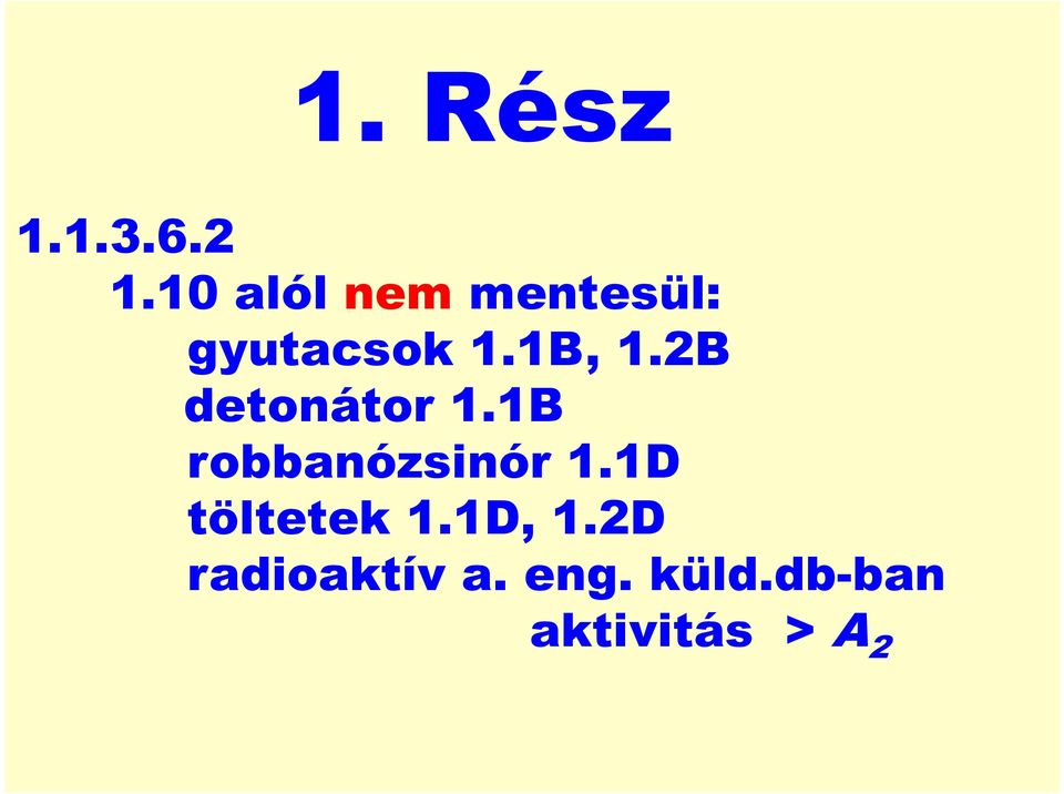 2B detonátor 1.1B robbanózsinór 1.