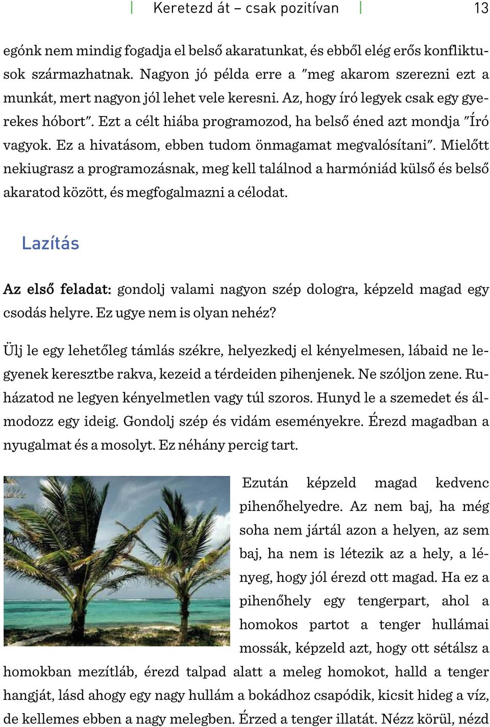 Ezt a célt hiába programozod, ha belső éned azt mondja "Író vagyok. Ez a hivatásom, ebben tudom önmagamat megvalósítani".