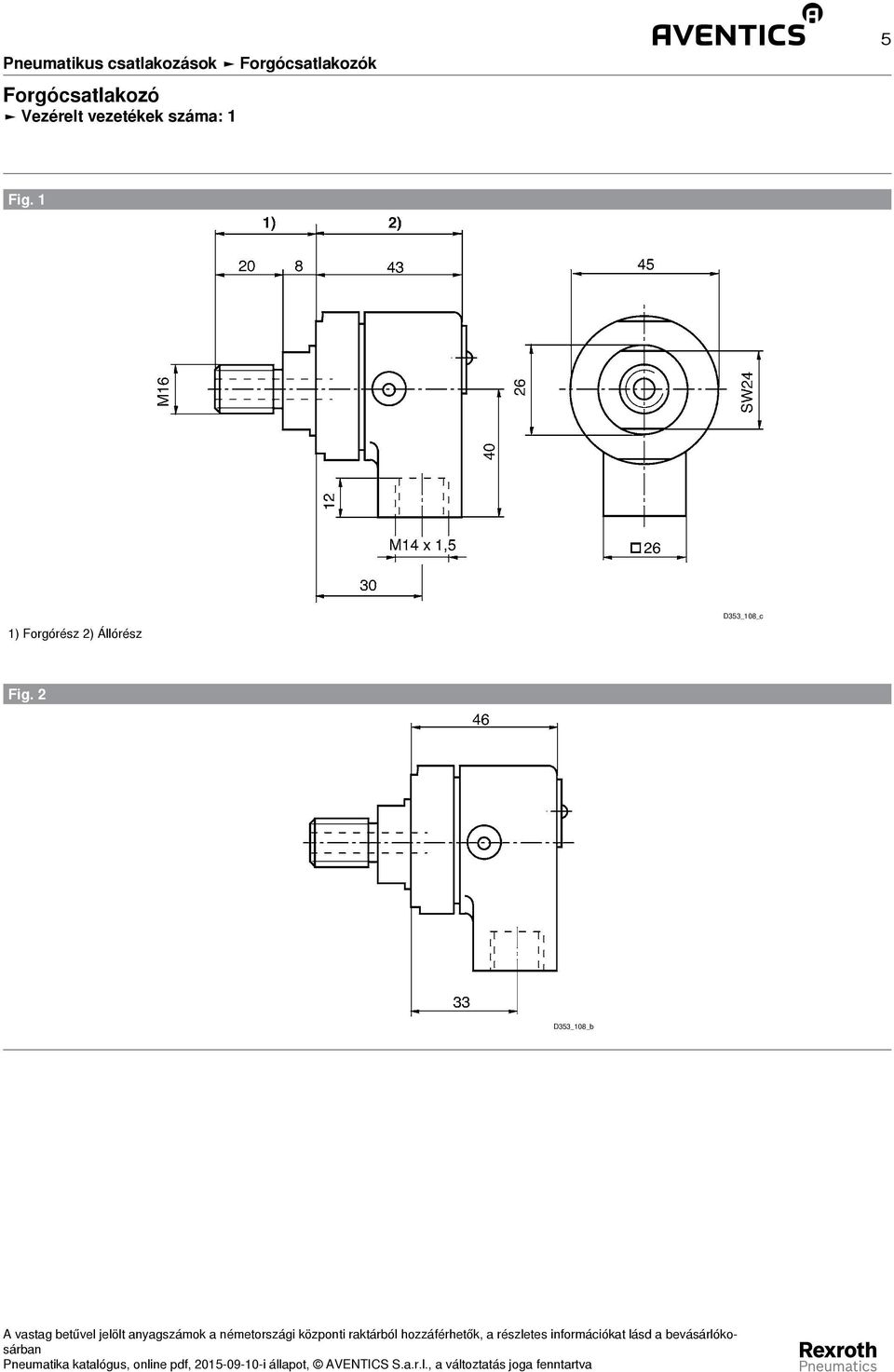Fig. 1 1) Forgórész 2)
