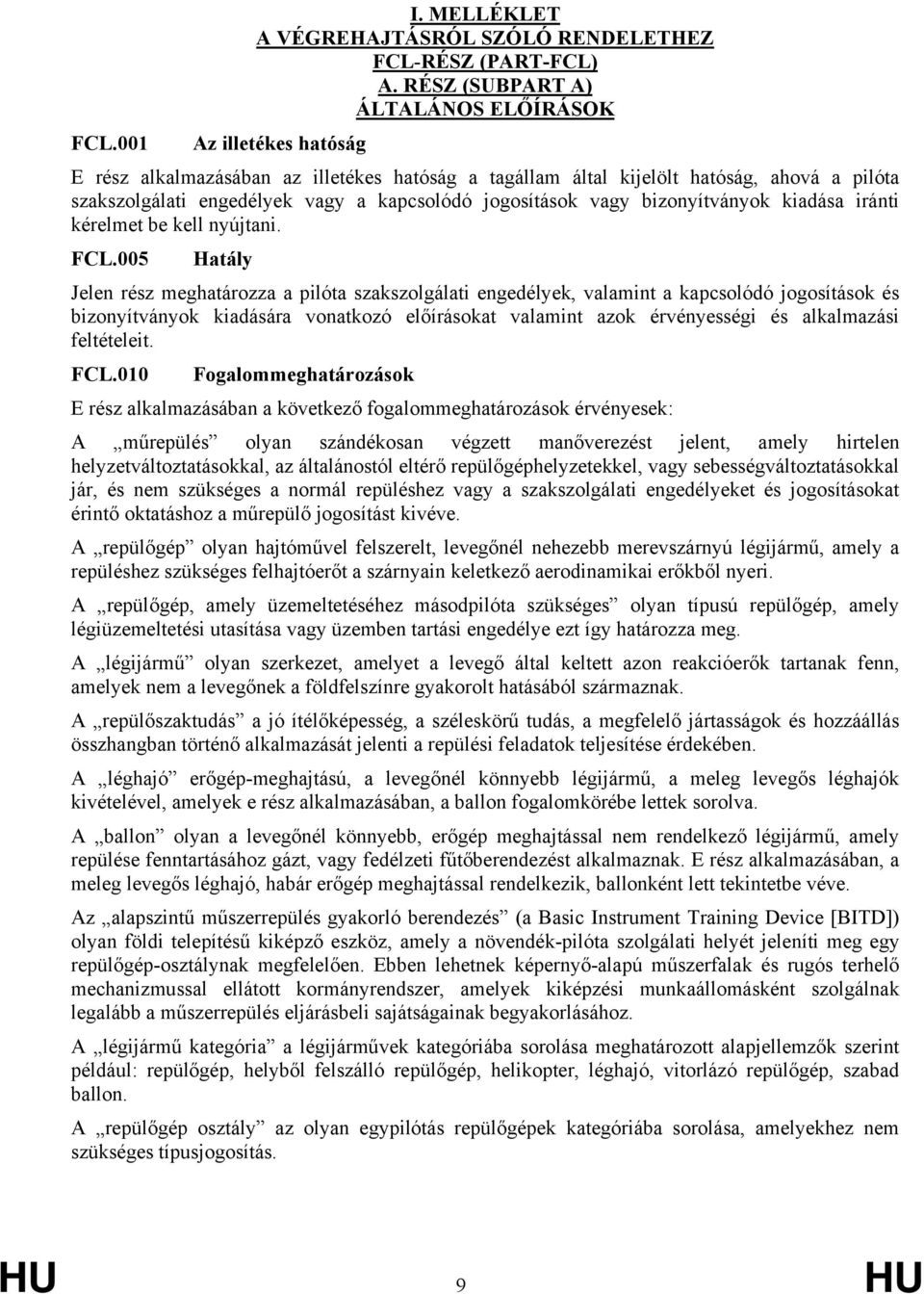 kiadása iránti kérelmet be kell nyújtani. FCL.