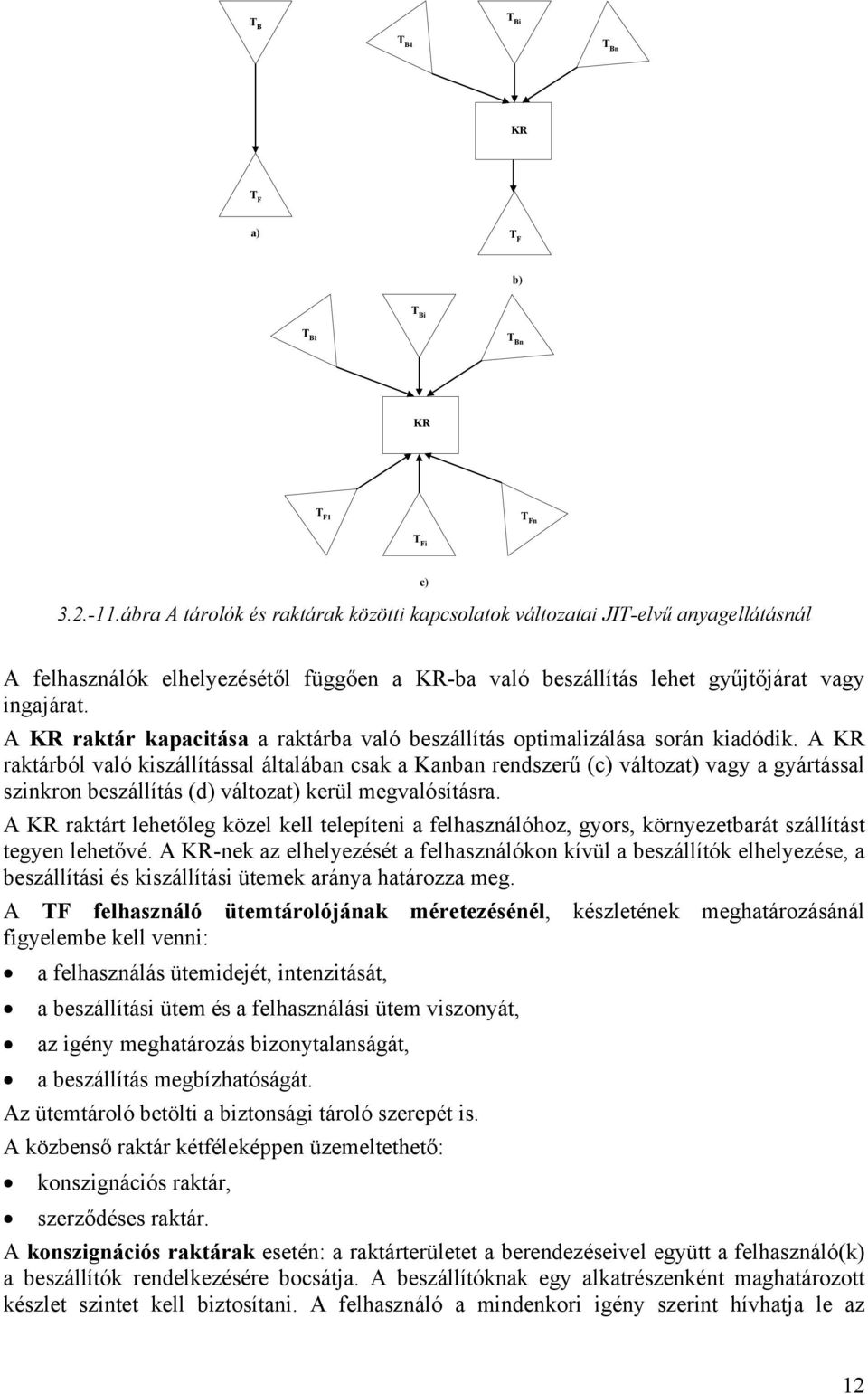 A KR raktár kapacitása a raktárba való beszállítás optimalizálása során kiadódik.