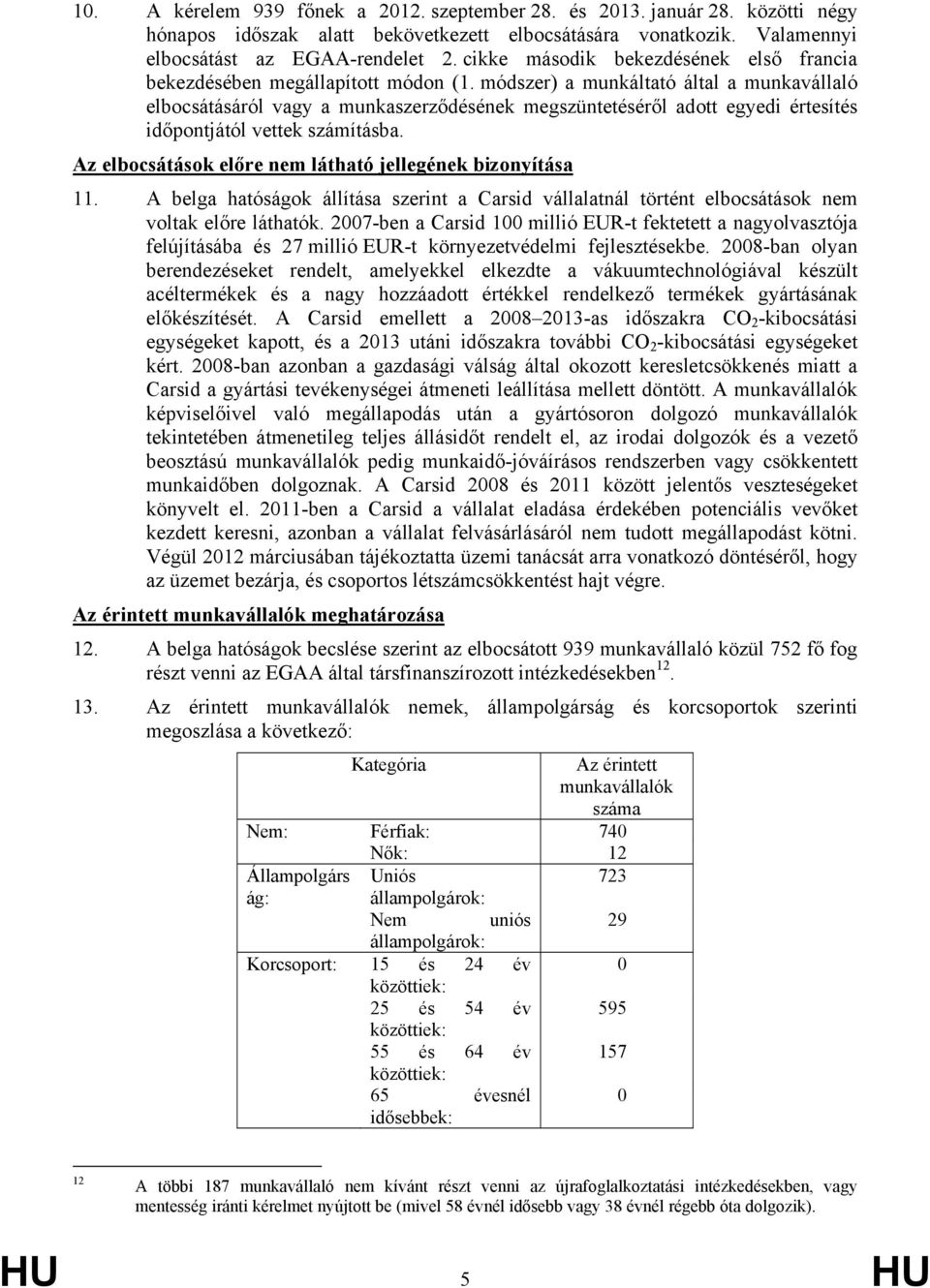 módszer) a munkáltató által a munkavállaló elbocsátásáról vagy a munkaszerződésének megszüntetéséről adott egyedi értesítés időpontjától vettek számításba.