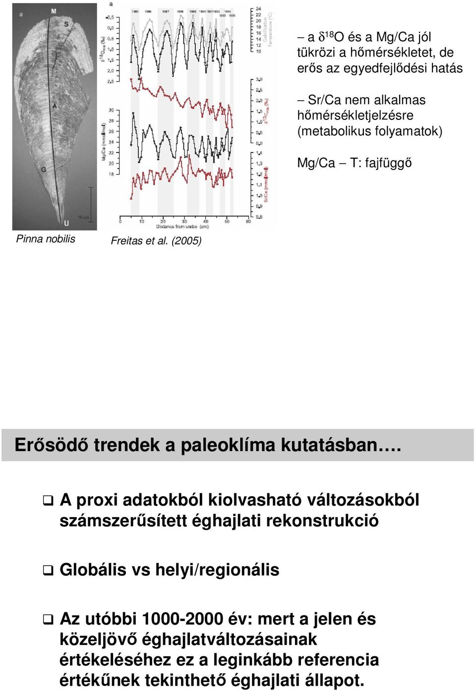 A proxi adatokból kiolvasható változásokból számszerősített éghajlati rekonstrukció Globális vs helyi/regionális Az utóbbi