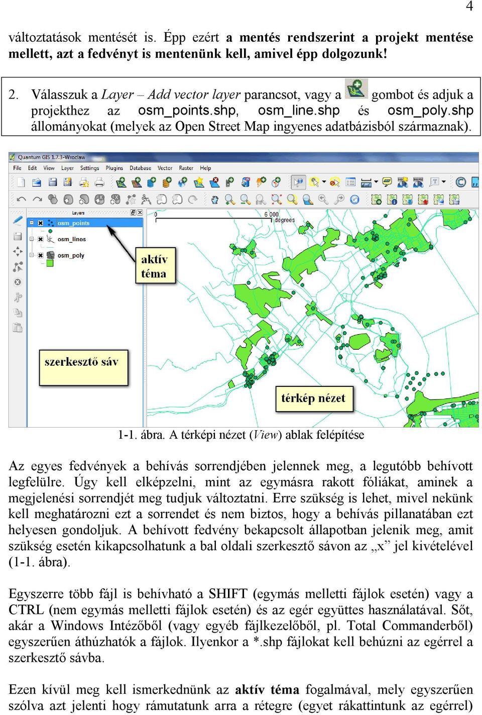 shp állományokat (melyek az Open Street Map ingyenes adatbázisból származnak). 1-1. ábra.