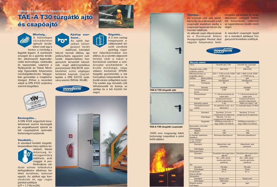 felügyelete garantálja a megbízhatóságot. Ehhez a nevünket adjuk (a DIN 4102 szabvány szerinti tûzgátlás). Bevizsgálás.