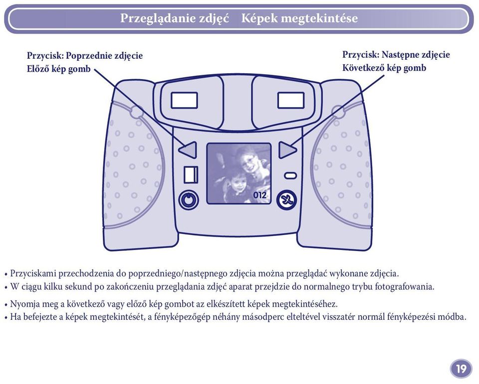 W ciągu kilku sekund po zakończeniu przeglądania zdjęć aparat przejdzie do normalnego trybu fotografowania.