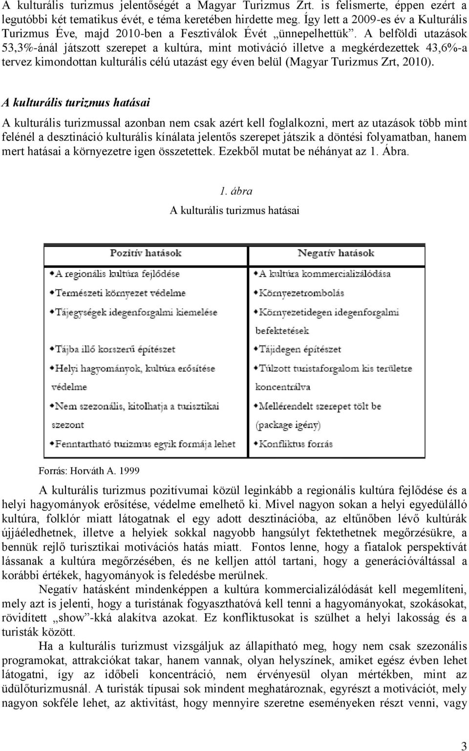 A belföldi utazások 53,3%-ánál játszott szerepet a kultúra, mint motiváció illetve a megkérdezettek 43,6%-a tervez kimondottan kulturális célú utazást egy éven belül (Magyar Turizmus Zrt, 2010).