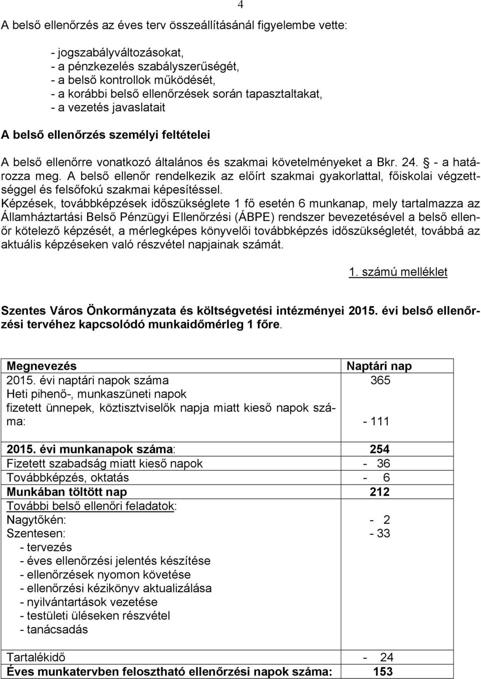 A belső ellenőr rendelkezik az előírt szakmai gyakorlattal, főiskolai végzettséggel és felsőfokú szakmai képesítéssel.