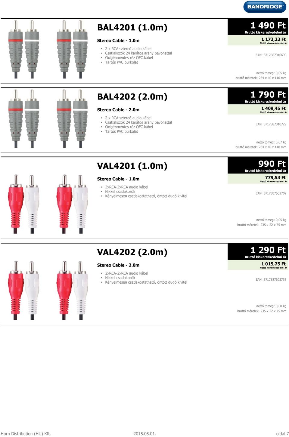 x 40 x 110 mm BAL4202 (2.0m) Stereo Cable - 2.