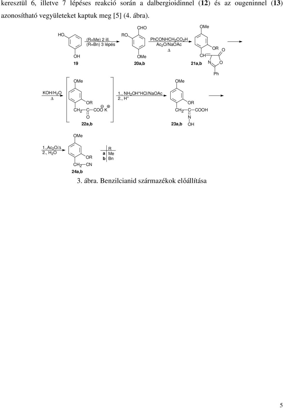 (=Bn) 3 lépés Me PhN 2 2 Ac 2 /NaAc 19 20a,b 21a,b N Ph Me Me K/ 2 1., N 2 *l/naac 2.