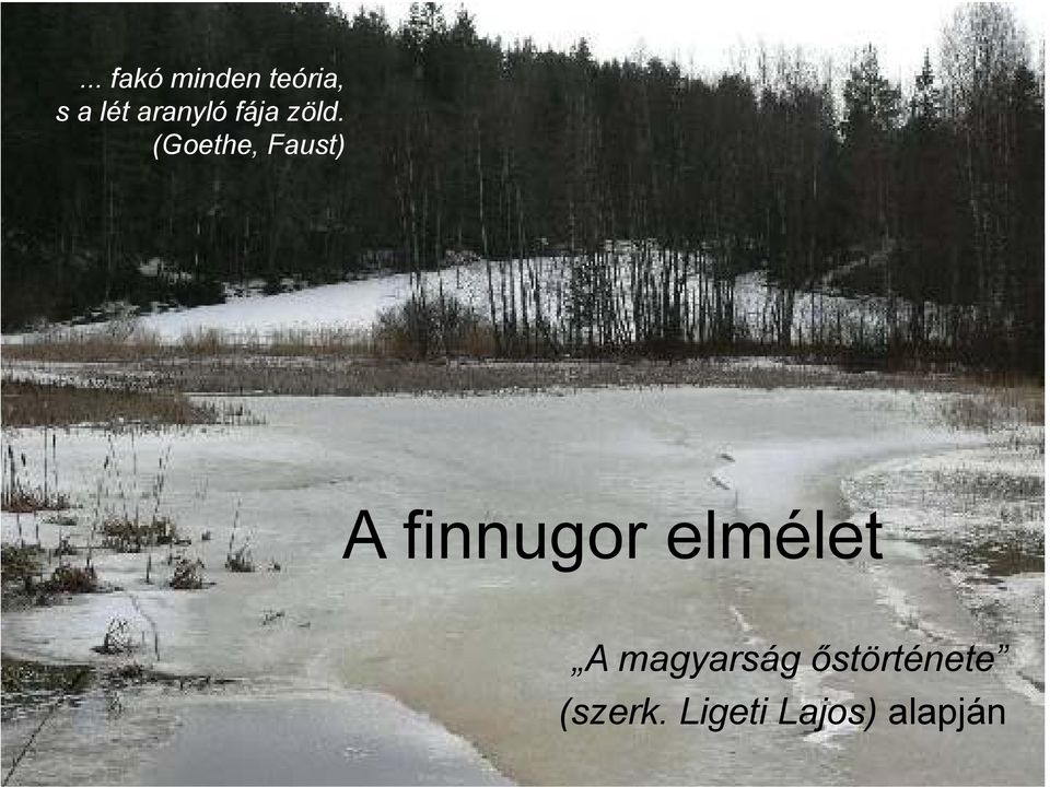 (Goethe, Faust) A finnugor elmélet