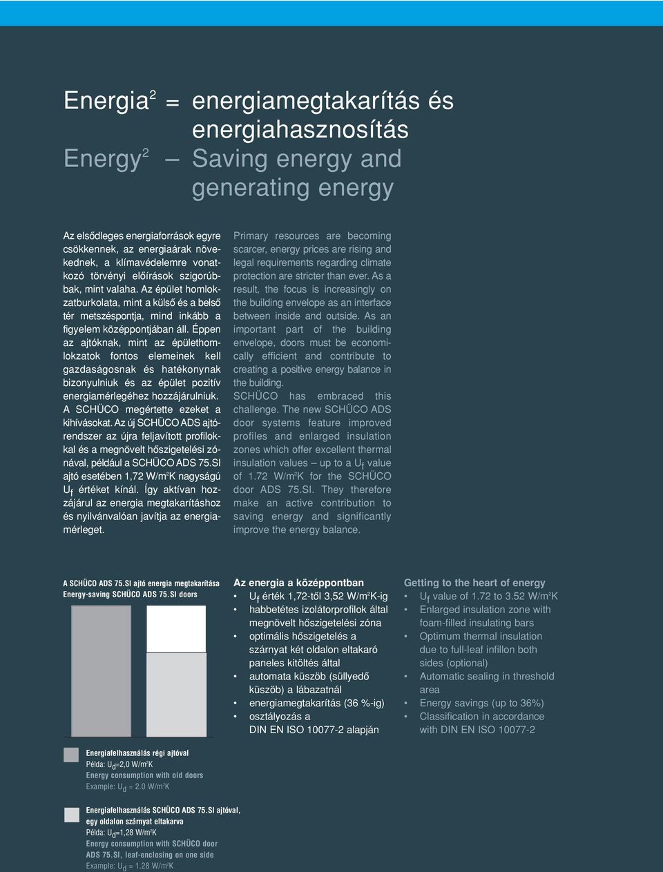 Éppen az ajtóknak, mint az épülethomlokzatok fontos elemeinek kell gazdaságosnak és hatékonynak bizonyulniuk és az épület pozitív energiamérlegéhez hozzájárulniuk.