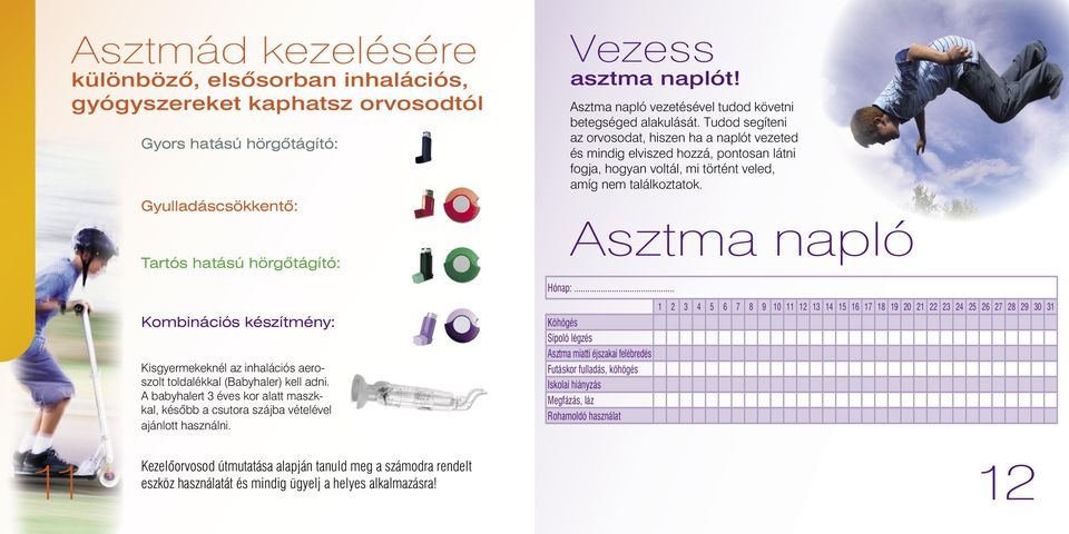 Tudod segíteni az orvosodat, hiszen ha a naplót vezeted és mindig elviszed hozzá, pontosan látni fogja, hogyan voltál, mi történt veled, amíg nem találkoztatok. Asztma napló Hónap:.