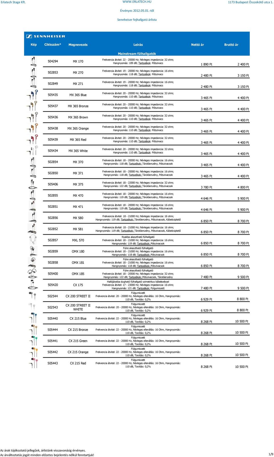 19-20000 Hz; Névleges impedancia: 16 ohm; Hangnyomás: 118 db; Tartozékok: Pótszivacs Frekvencia átvitel: 19-20000 Hz; Névleges impedancia: 16 ohm; Hangnyomás: 118 db; Tartozékok: Pótszivacs