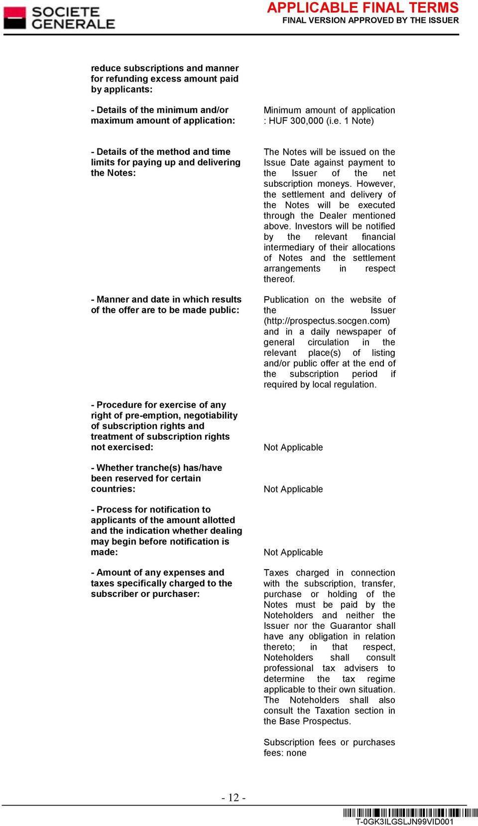 pre-emption, negotiability of subscription rights and treatment of subscription rights not exercised: - Whether tranche(s) has/have been reserved for certain countries: - Process for notification to