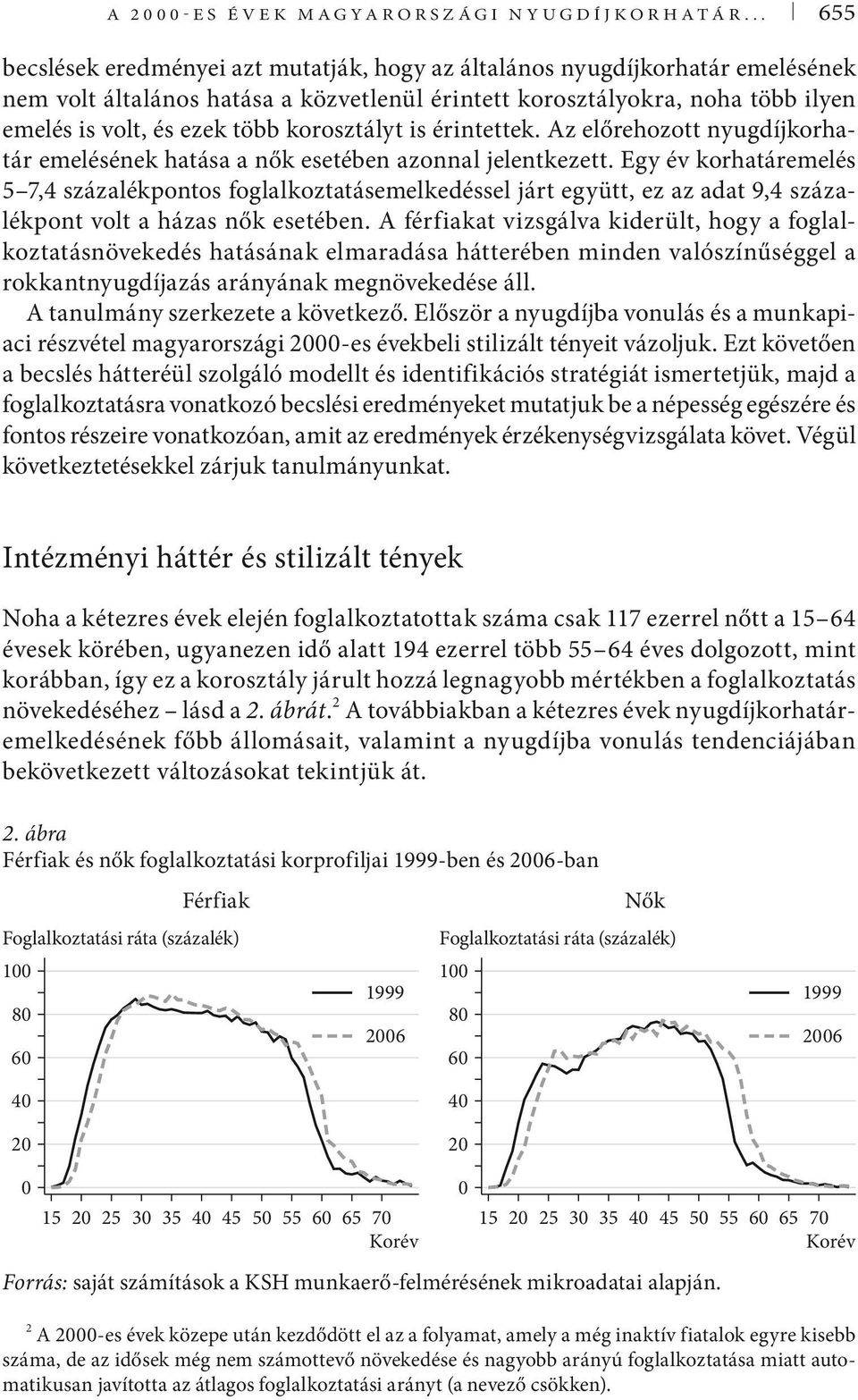 korosztályt is érintettek. Az előrehozott nyugdíjkorhatár emelésének hatása a nők esetében azonnal jelentkezett.