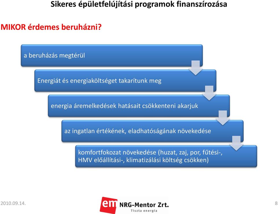 áremelkedések hatásait csökkenteni akarjuk az ingatlan értékének,