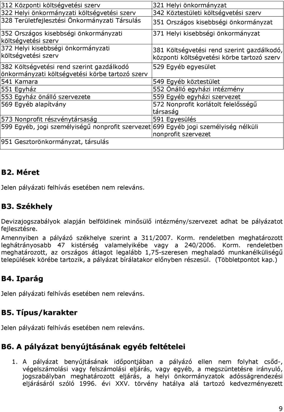 szerint gazdálkodó, központi költségvetési körbe tartozó szerv 382 Költségvetési rend szerint gazdálkodó 529 Egyéb egyesület önkormányzati költségvetési körbe tartozó szerv 541 Kamara 549 Egyéb