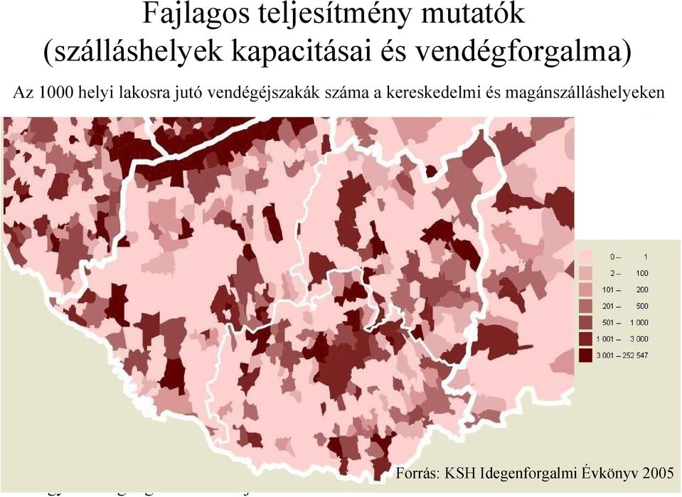 lakosra jutó vendégéjszakák száma a kereskedelmi