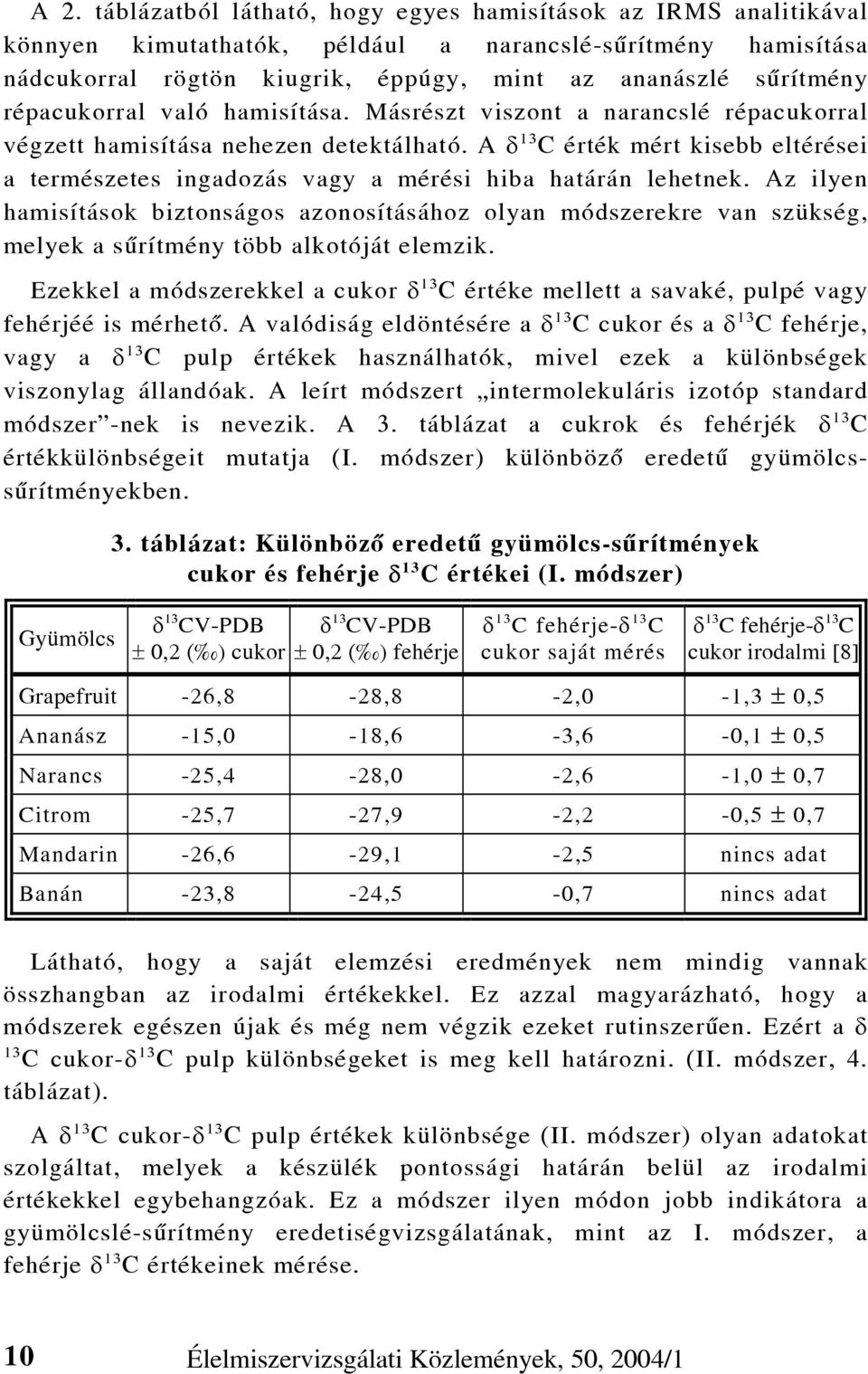 A δ 13 C érték mért kisebb eltérései a természetes ingadozás vagy a mérési hiba határán lehetnek.