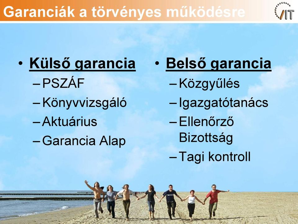 Garancia Alap Belső garancia Közgyűlés