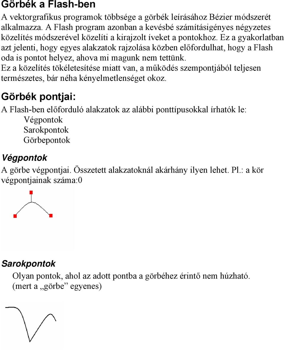 Ez a gyakorlatban azt jelenti, hogy egyes alakzatok rajzolása közben előfordulhat, hogy a Flash oda is pontot helyez, ahova mi magunk nem tettünk.