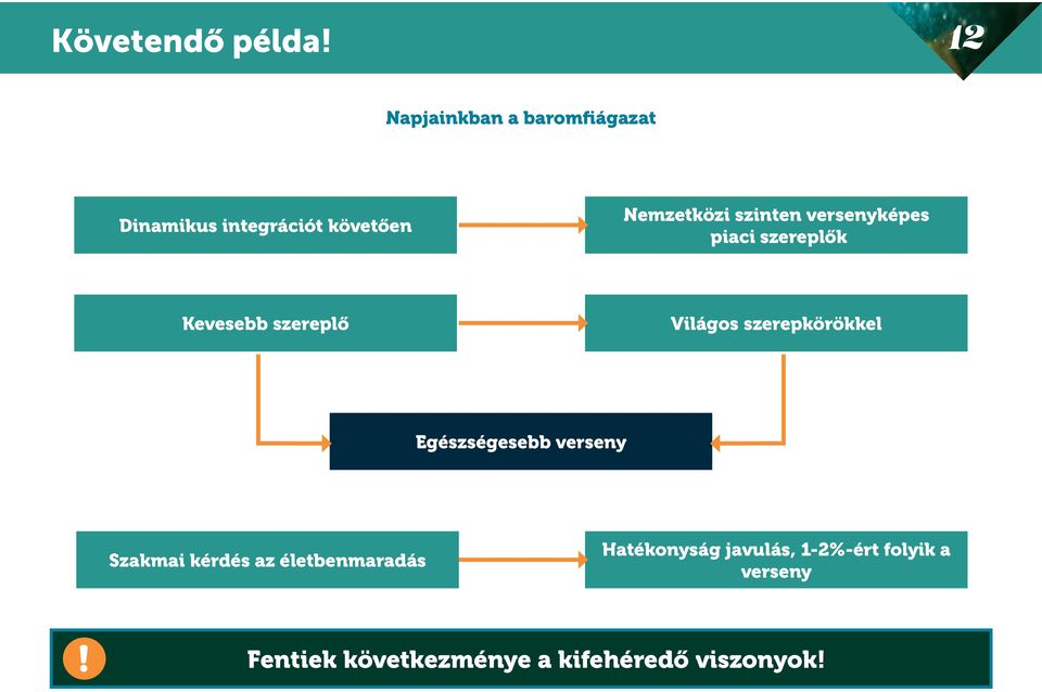 szinten versenyképes piaci szereplők Kevesebb szereplő Világos szerepkörökkel