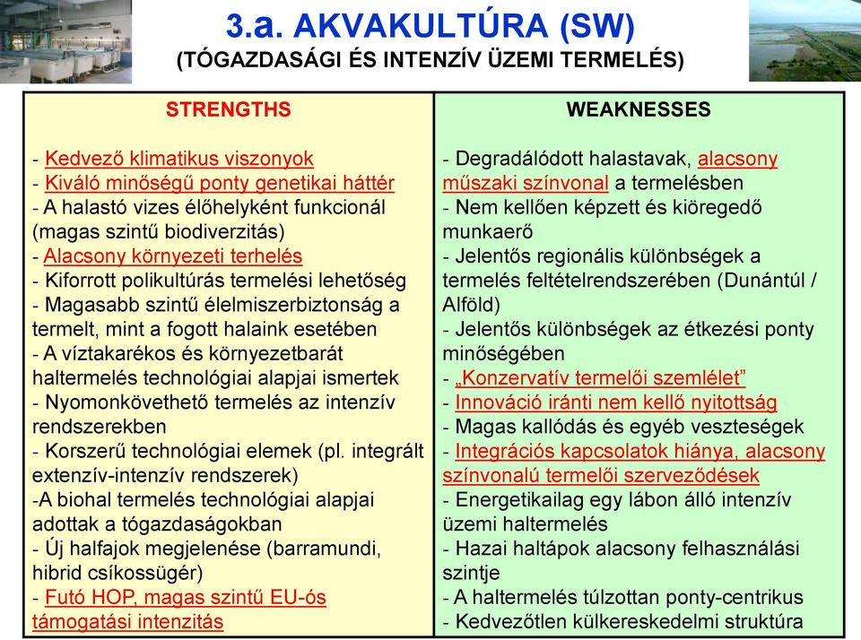 víztakarékos és környezetbarát haltermelés technológiai alapjai ismertek - Nyomonkövethető termelés az intenzív rendszerekben - Korszerű technológiai elemek (pl.