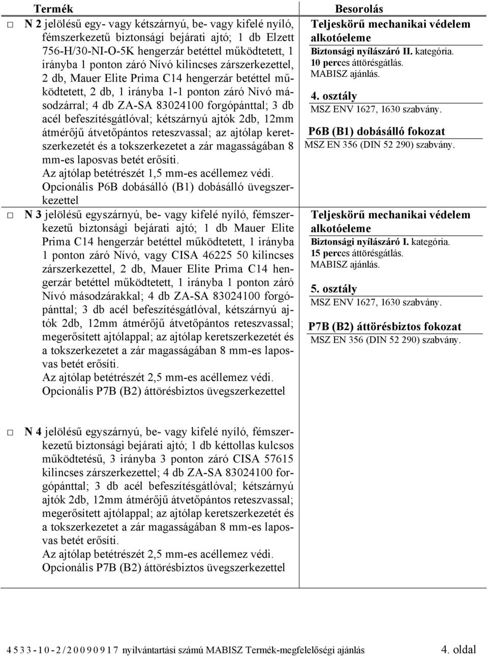 befeszítésgátlóval; kétszárnyú ajtók 2db, 12mm átmérőjű átvetőpántos reteszvassal; az ajtólap keretszerkezetét és a tokszerkezetet a zár magasságában 8 mm-es laposvas betét erősíti.