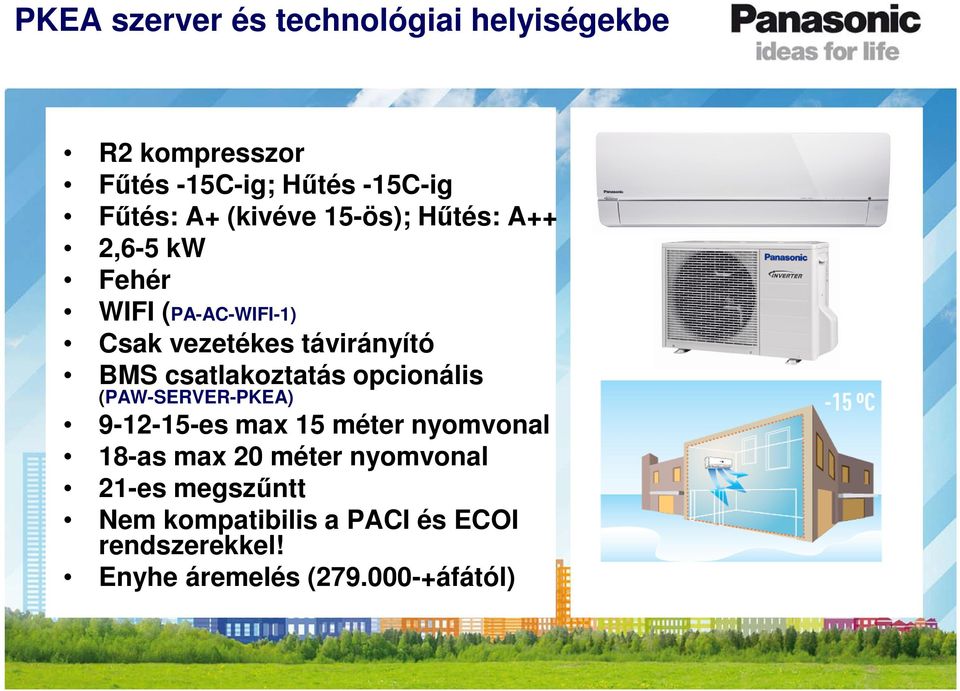 csatlakoztatás opcionális (PAW-SERVER-PKEA) 9-12-15-es max 15 méter nyomvonal 18-as max 20 méter