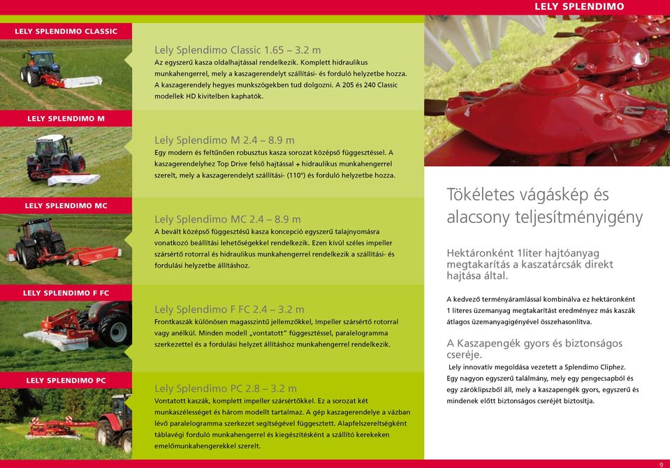 A 205 és 240 Classic modellek HD kivitelben kaphatók. Lely Splendimo M Lely Splendimo MC Lely Splendimo F FC Lely Splendimo PC Lely Splendimo M 2.4 8.