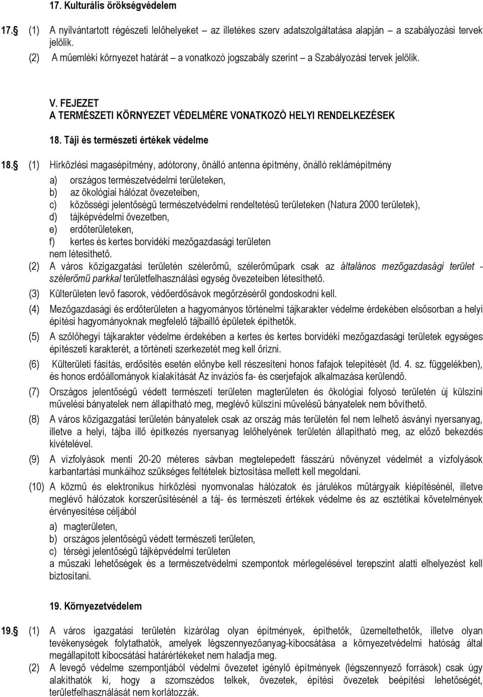 Táji és terészeti értékek védele 18.