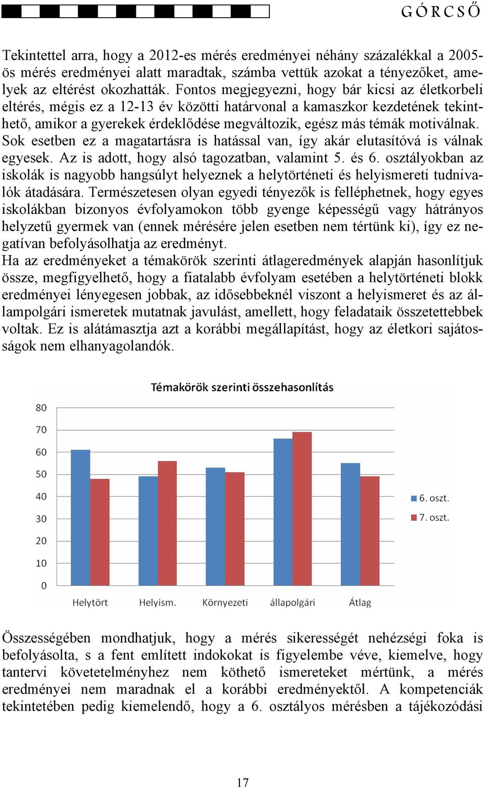 motiválnak. Sok esetben ez a magatartásra is hatással van, így akár elutasítóvá is válnak egyesek. Az is adott, hogy alsó tagozatban, valamint 5. és 6.