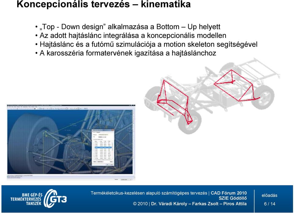 modellen Hajtáslánc és a futómű szimulációja a motion skeleton