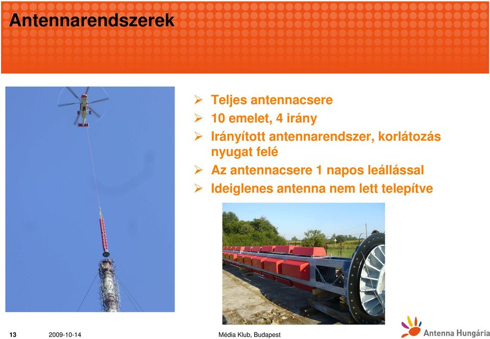 korlátozás nyugat felé Az antennacsere 1