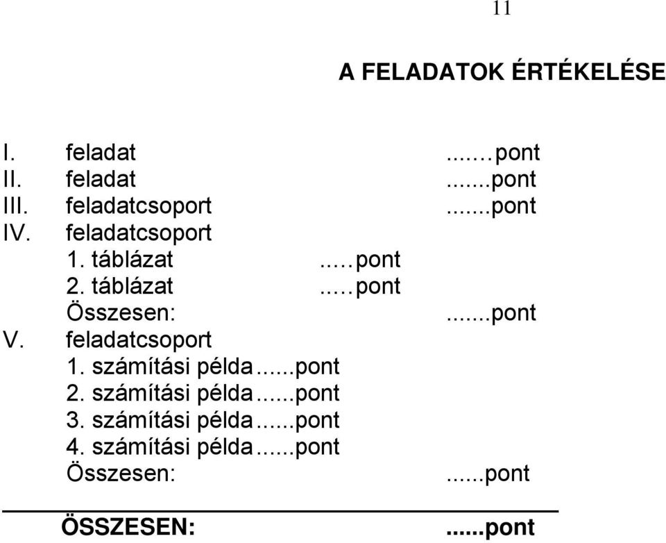 ..pont V. feladatcsoport 1. számítási példa...pont 2. számítási példa...pont 3.