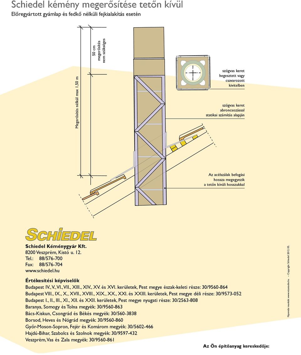 Tel.: 88/576-700 Fax: 88/576-704 www.schiedel.hu Értékesítési képviselők Budapest IV., V., VI., VII., XIII., XIV., XV. és XVI. kerületek, Pest megye észak-keleti része: 30/9560-864 Budapest VIII., IX.