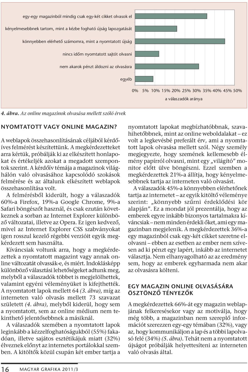Az online magazinok olvasása mellett szóló érvek NYOMTATOTT VAGY ONLINE MAGAZIN? A weblapok összehasonlításának céljából kérdőíves felmérést készítettünk.
