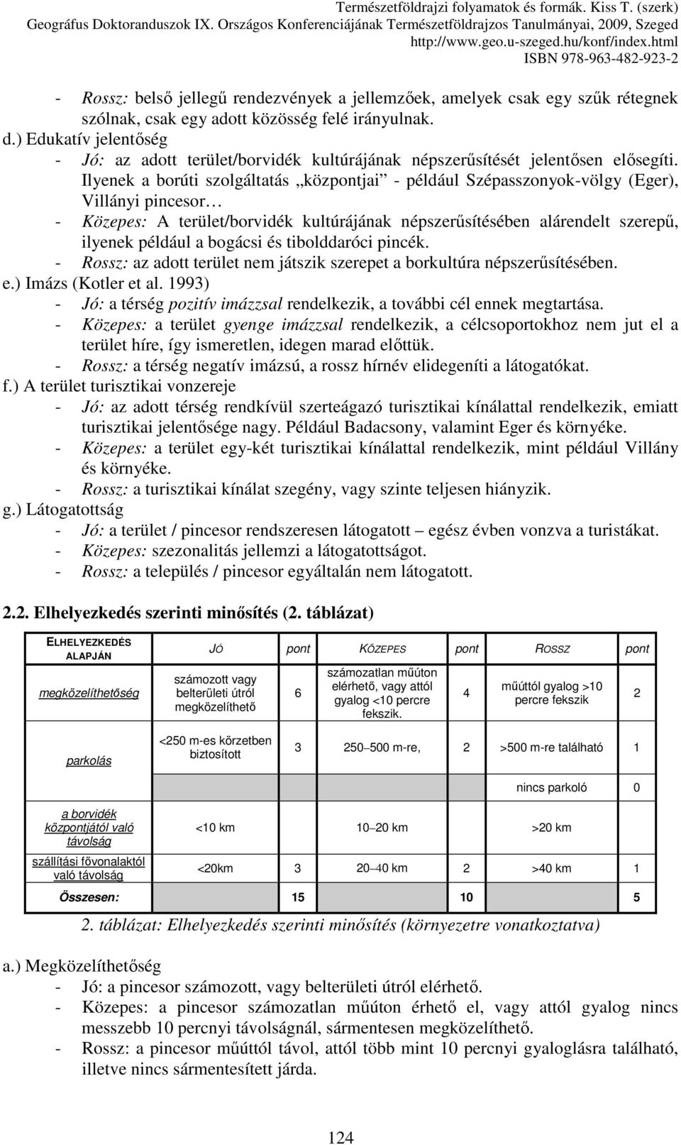 közösség felé irányulnak. d.) Edukatív - Jó: az adott terület/borvidék kultúrájának népszerősítését jelentısen elısegíti.