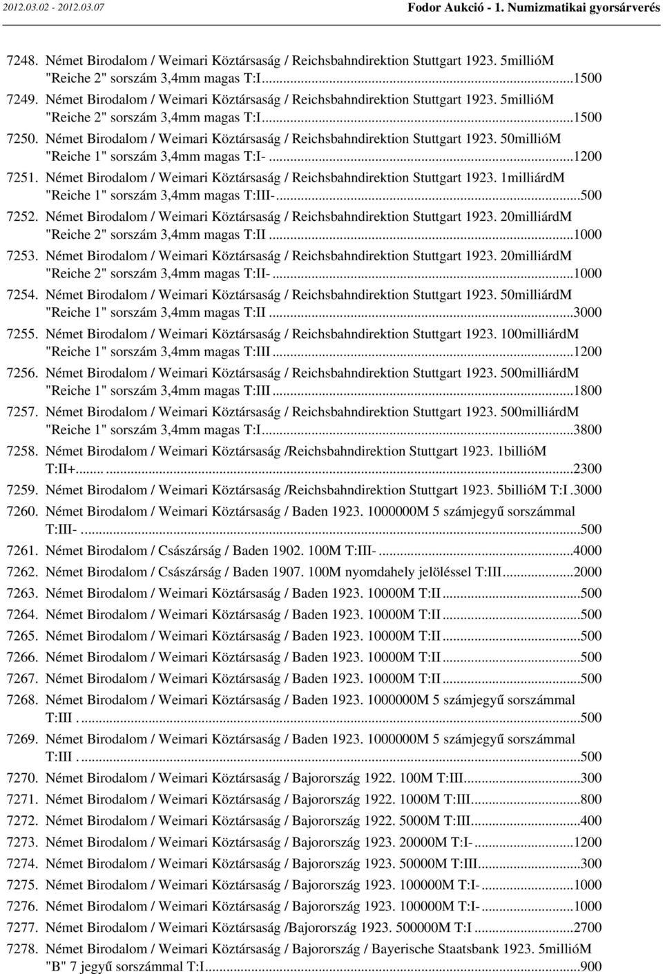 Német Birodalom / Weimari Köztársaság / Reichsbahndirektion Stuttgart 1923. 50millióM "Reiche 1" sorszám 3,4mm magas T:I-...1200 7251.