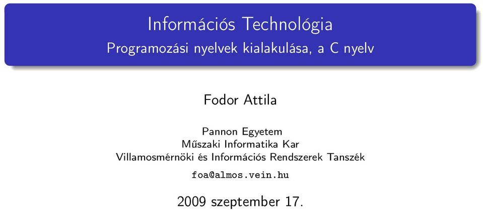 Műszaki Informatika Kar Villamosmérnöki és