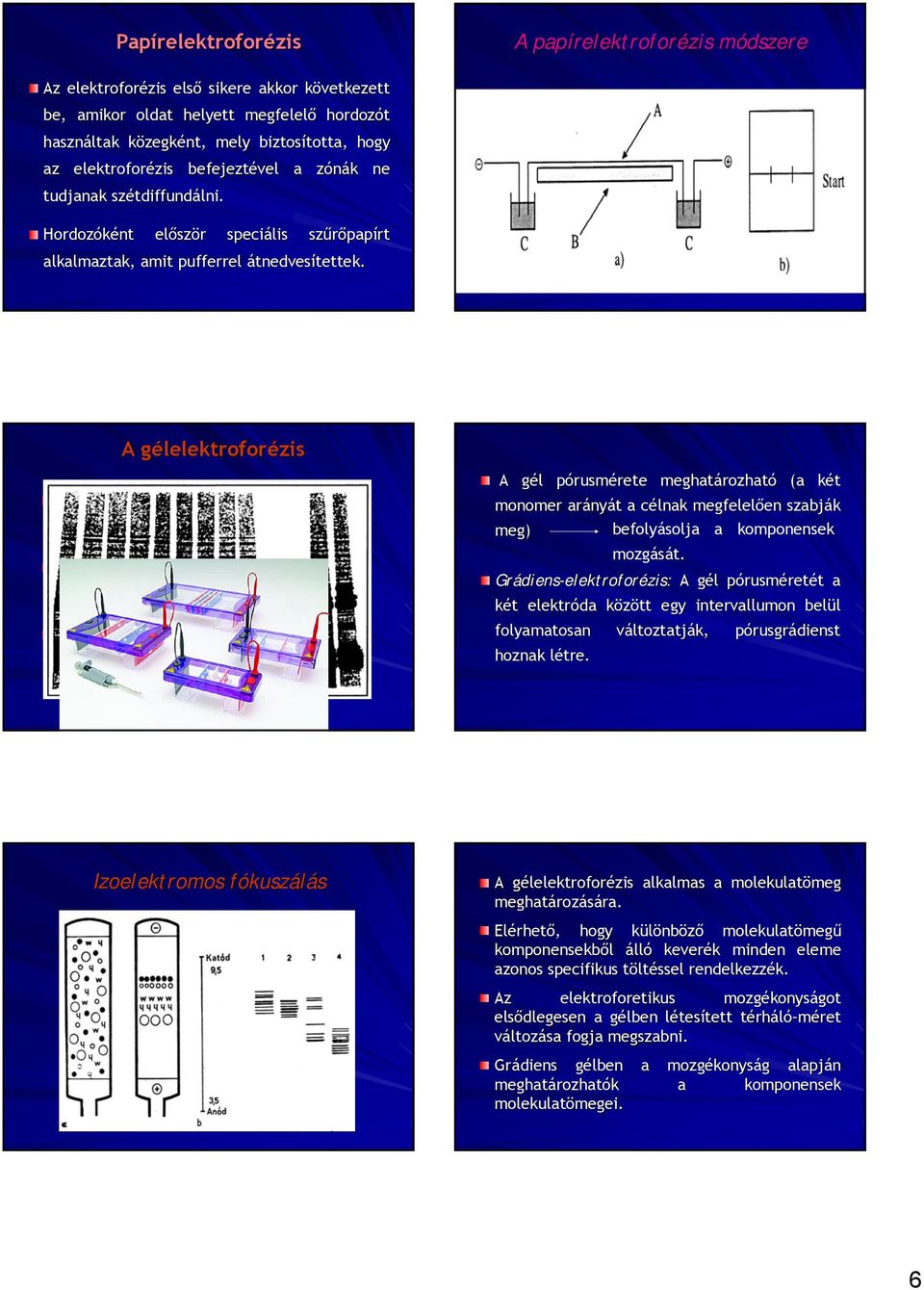 befejeztével a zónák z k ne Hordozóként elősz ször r speciális szűrőpap papírt alkalmaztak, amit pufferrel átnedvesítettek. tettek.