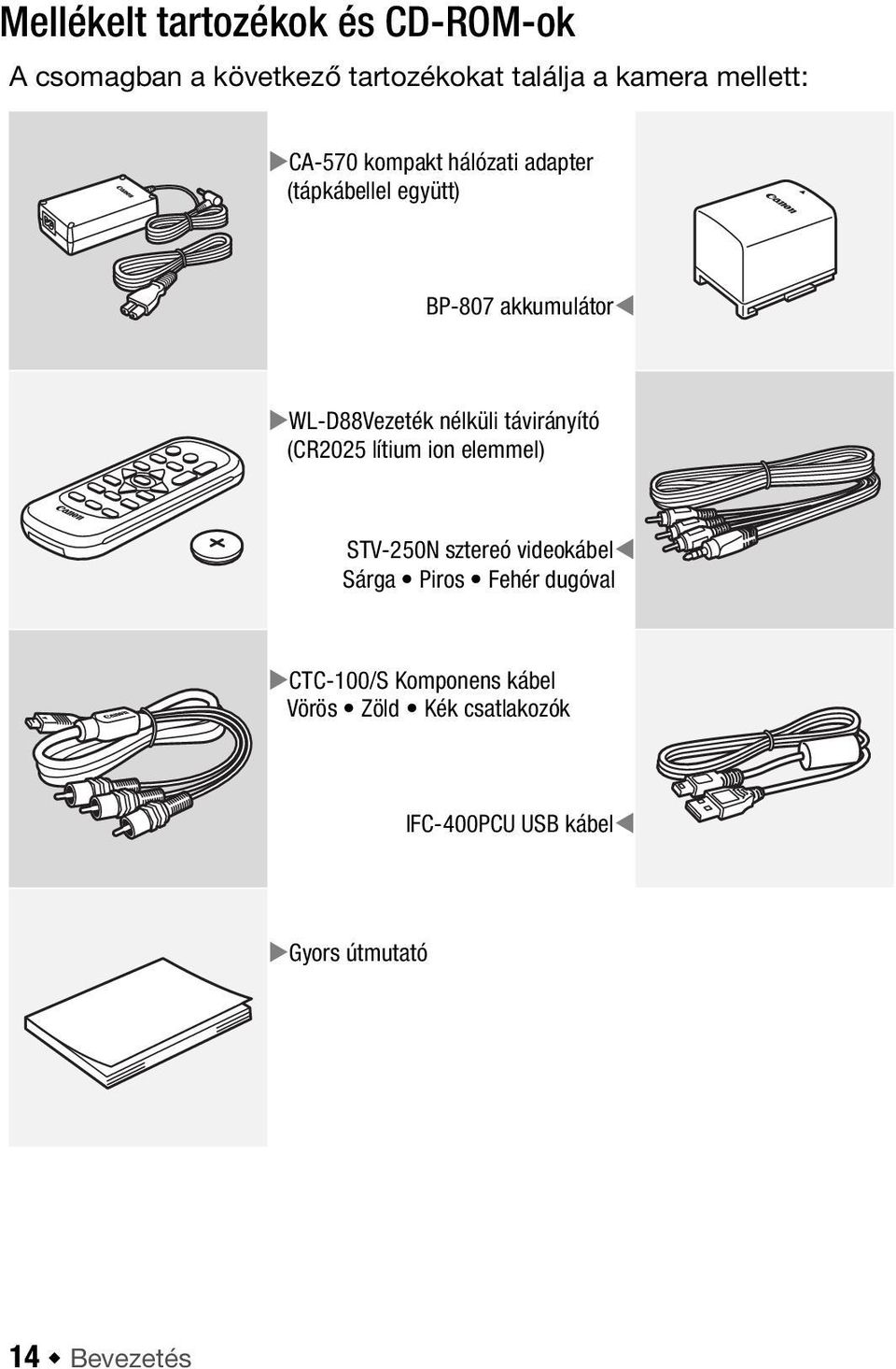 nélküli távirányító (CR2025 lítium ion elemmel) STV-250N sztereó videokábel Sárga Piros Fehér dugóval
