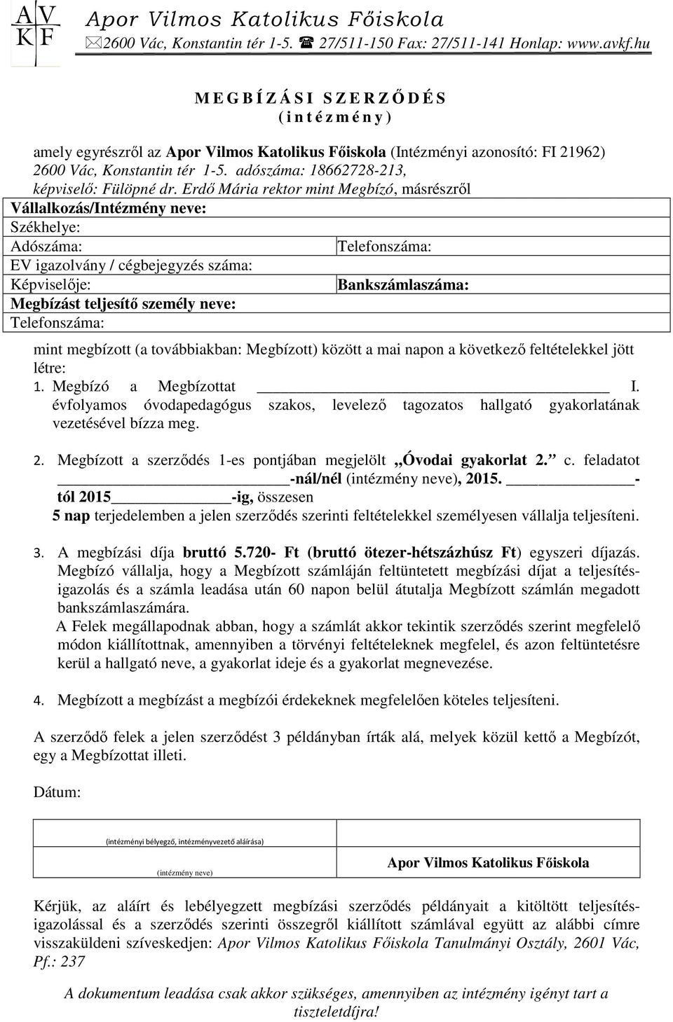 Apor Vilmos Katolikus Fıiskola - PDF Ingyenes letöltés
