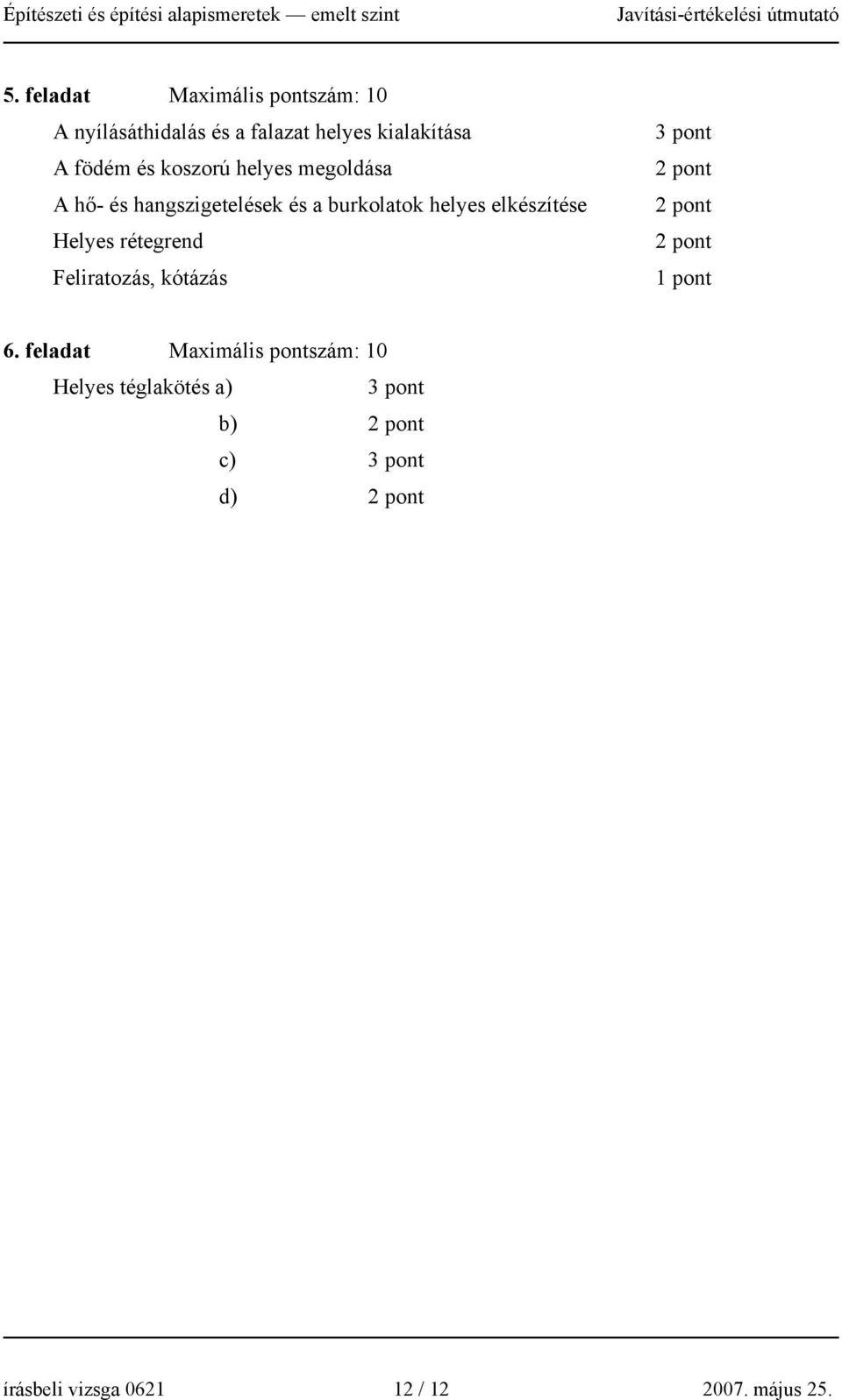 elkészítése elyes rétegrend Feliratozás, kótázás 3 pont 1 pont 6.