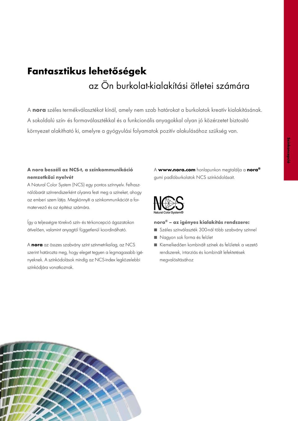A nora beszéli az NCS-t, a színkommunikáció nemzetközi nyelvét A Natural Color System (NCS) egy pontos színnyelv.