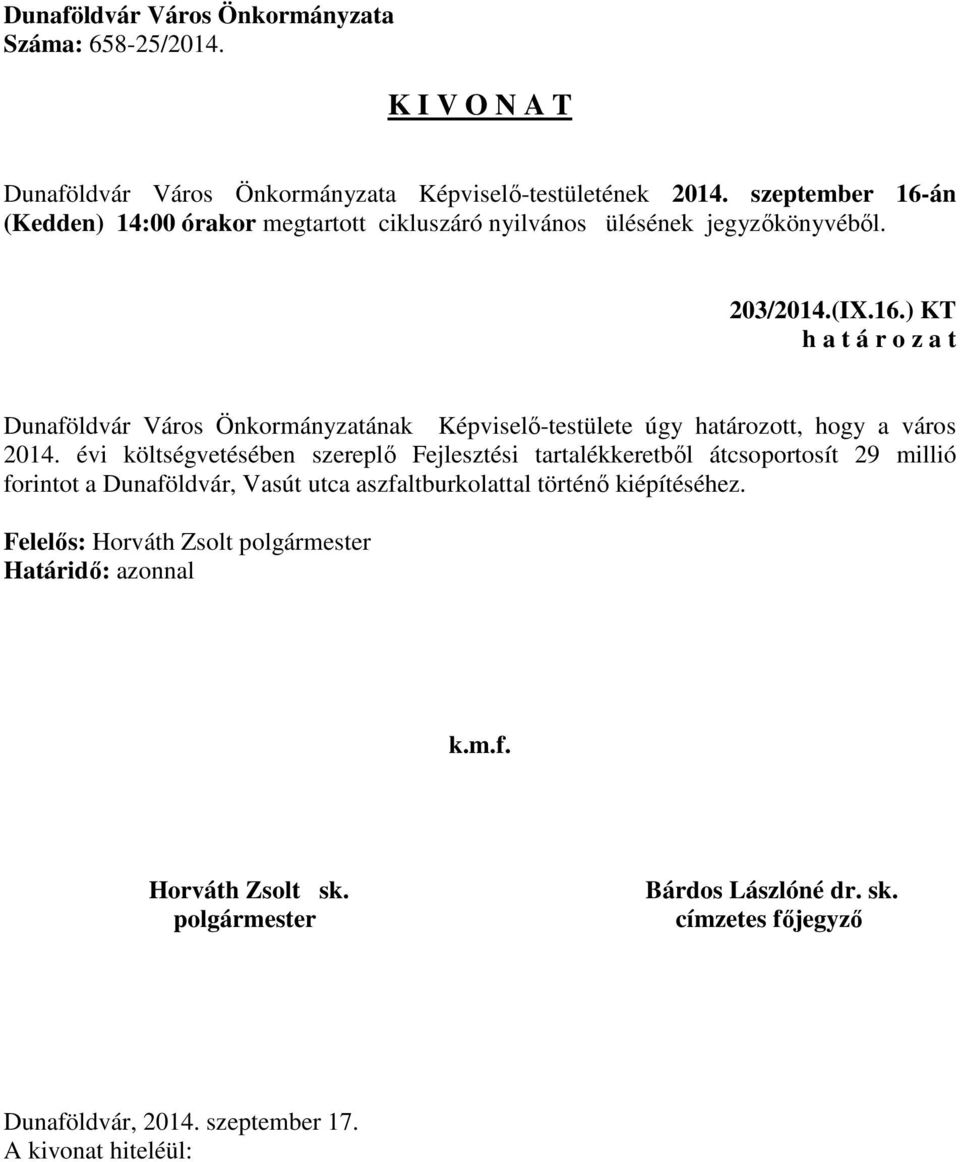 hogy a város 2014.