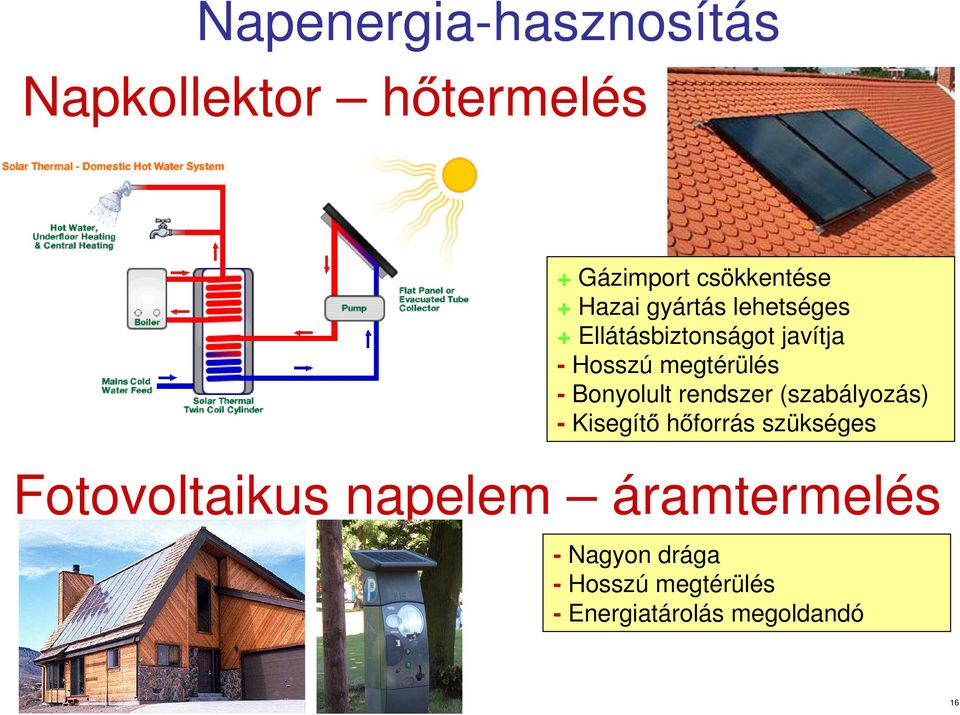 Bonyolult rendszer (szabályozás) - Kisegítő hőforrás szükséges Fotovoltaikus